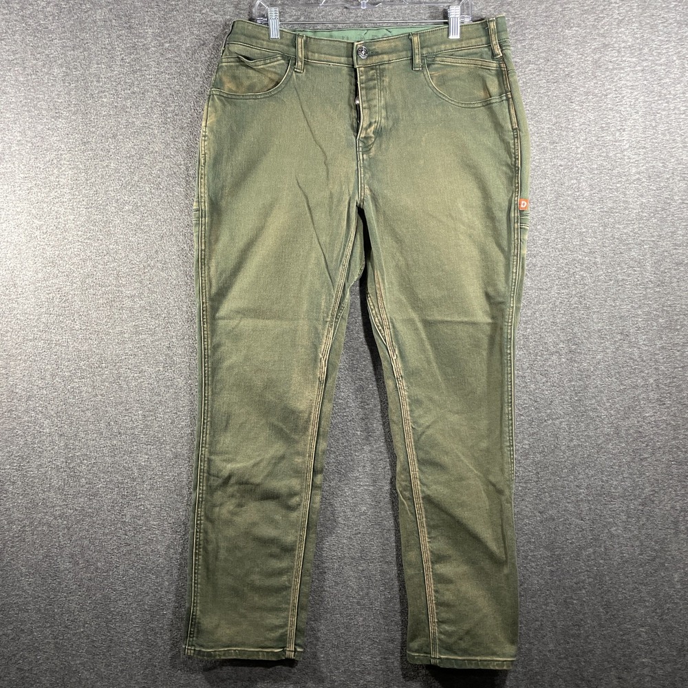 Dovetail Workwear Shop Pant Womens 14x32 Carpenter Jeans Green Stretch Denim